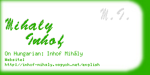 mihaly inhof business card
